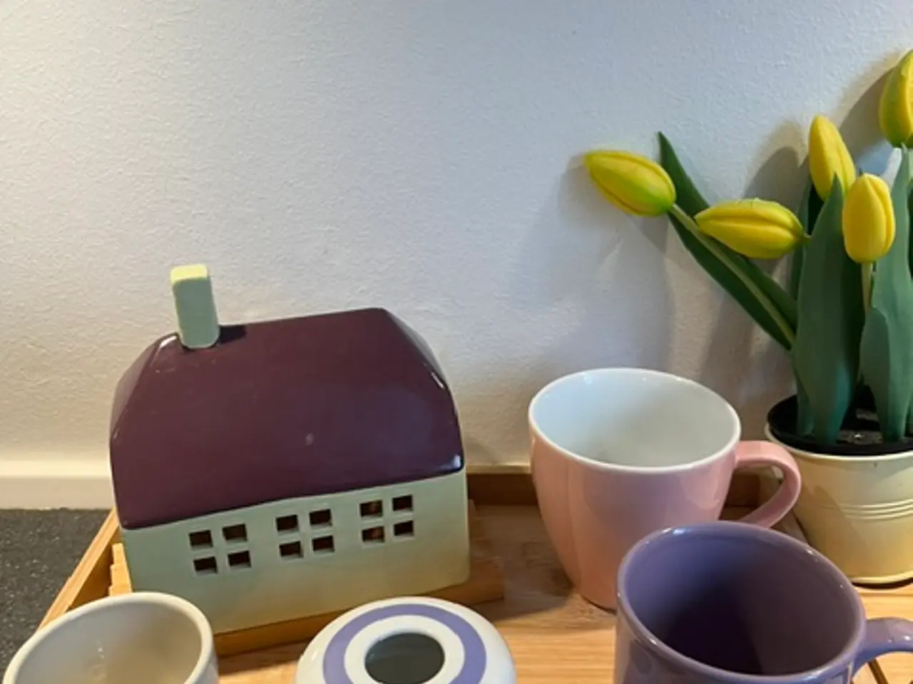 Billede 1 - Smukt & unikt keramik/porcelænssæt lilla/lyserødt