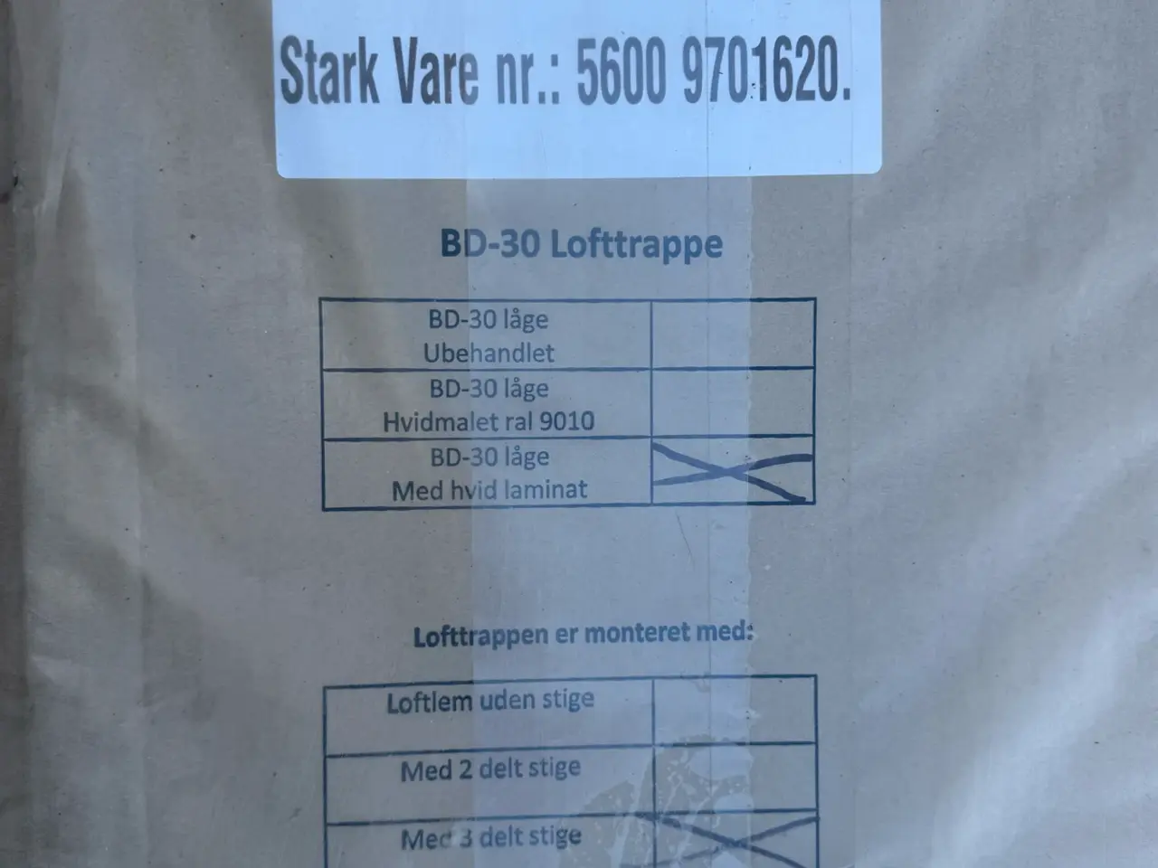 Billede 2 - EW BD-30 Lofttrappe – Ny/Ubrugt – Hvid laminatlåge