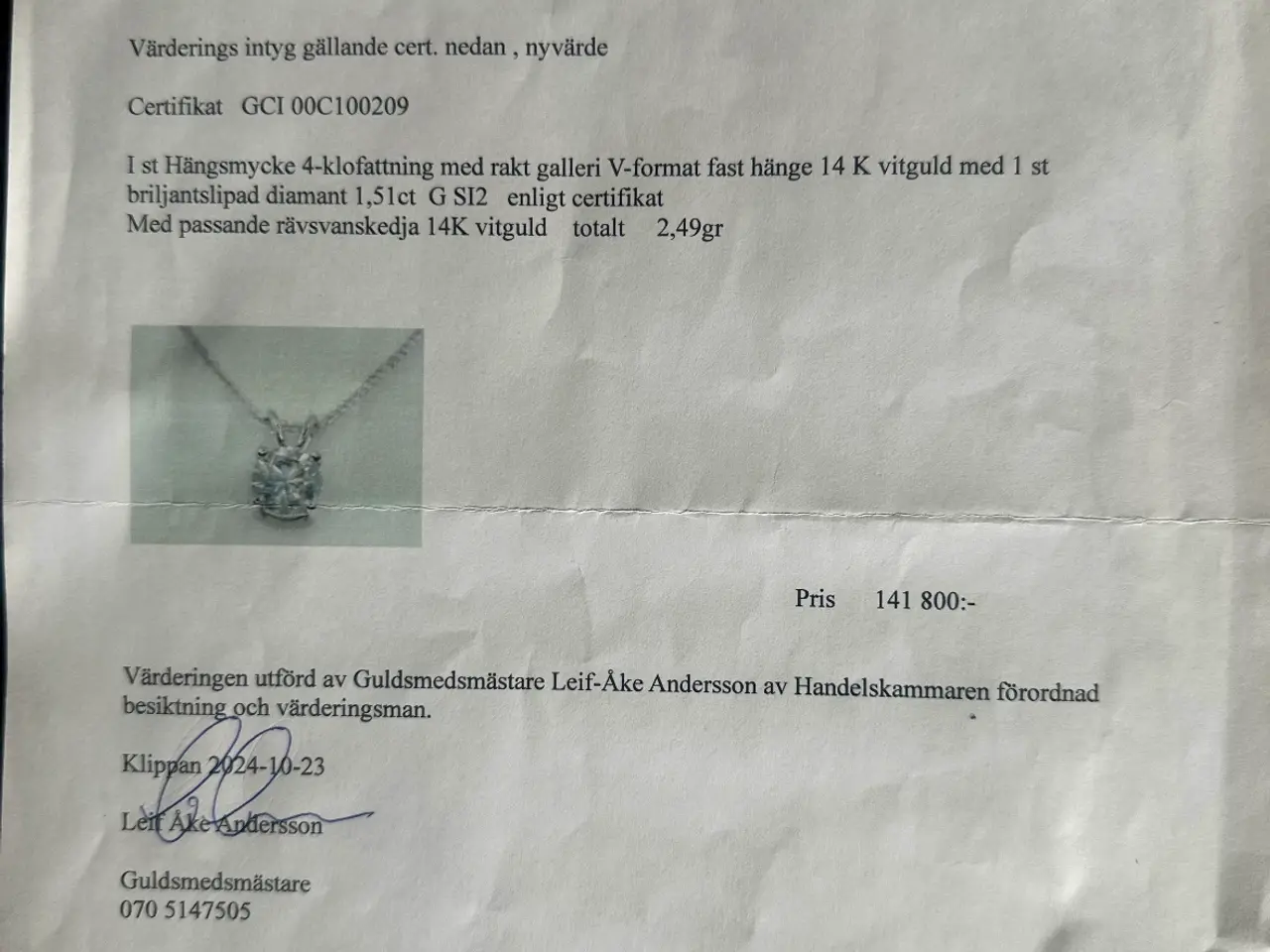 Billede 5 - Naturlig Halskæde 1.51 karat