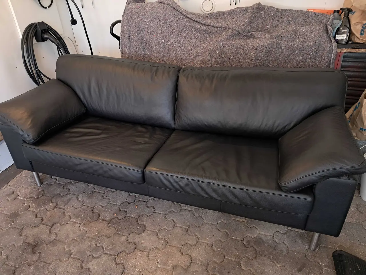 Billede 1 - 3 pers. Lædersofa