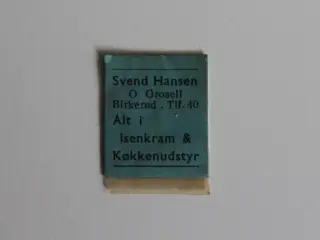 Frimærkepenge: SVEND HANSEN, BIRKERØD