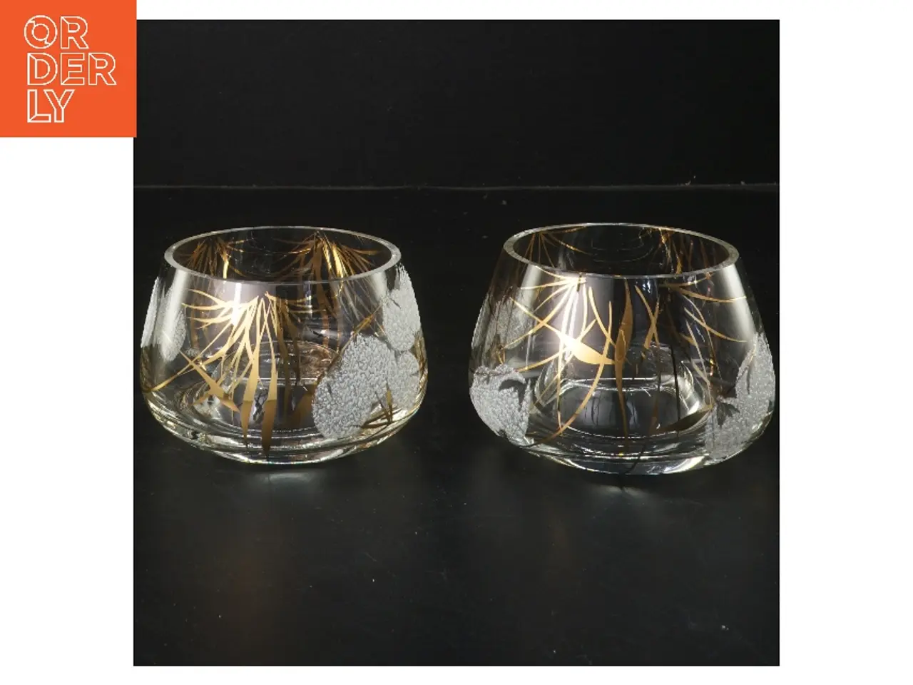 Billede 1 - Dekorative glaslysestager (str. 2 stk Ø 9 cm)