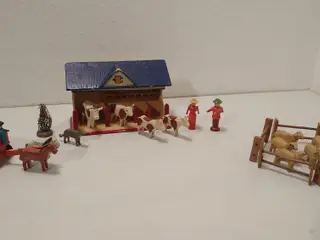 Erzgebirge: Stald, dyr,hestevogn,pers.mm.Ca.1930.