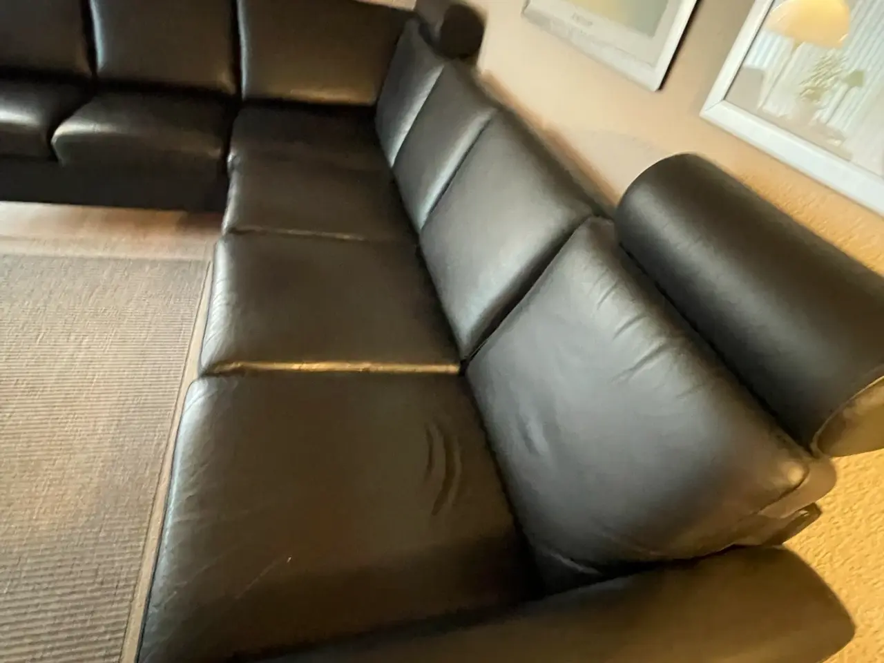 Billede 3 - Hjørnesofa sort læder