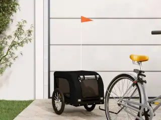 Cykeltrailer til kæledyr oxfordstof og jern sort