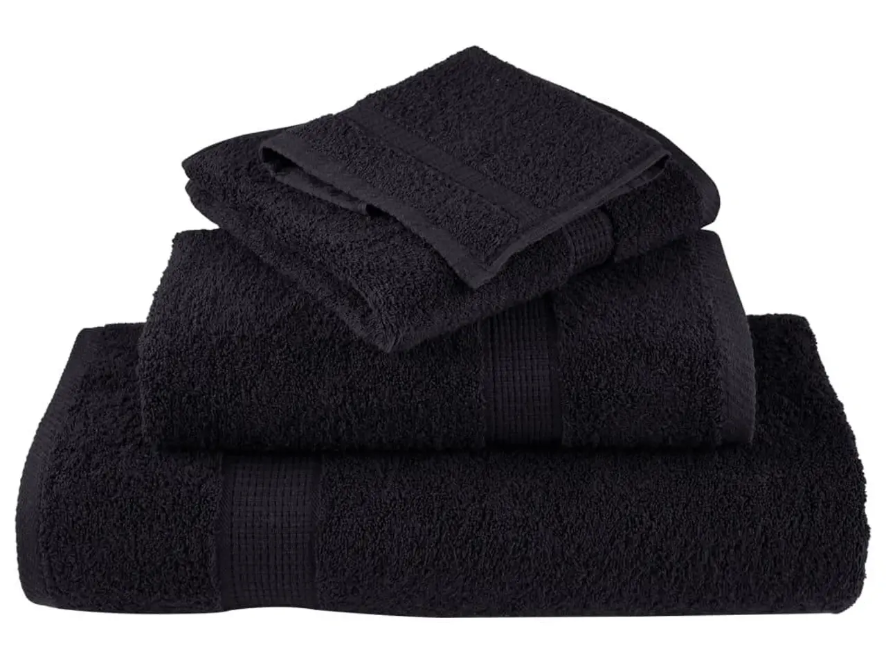 Billede 4 - Håndklædesæt 12 stk. - Premium SOLUND 600 g/m², sort