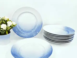 Blå Tone - Musling Frokosttallerken Porcelæn