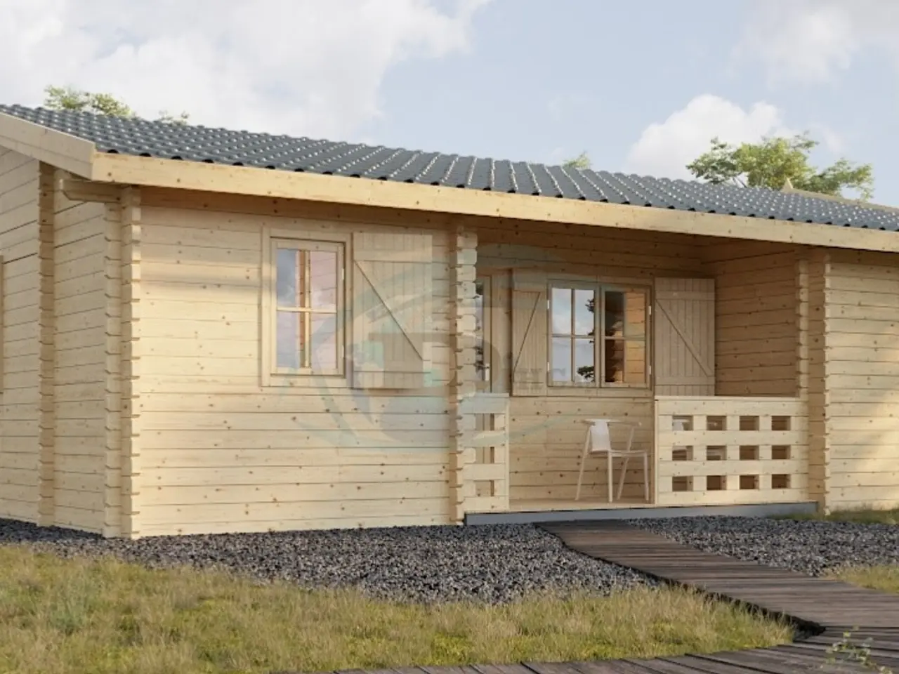 Billede 2 - Træhus Modificeret i 66 mm + ekstra planker LÆS