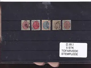 Dansk Vestindien - 5 Stk. Tofarvede - Stemplet