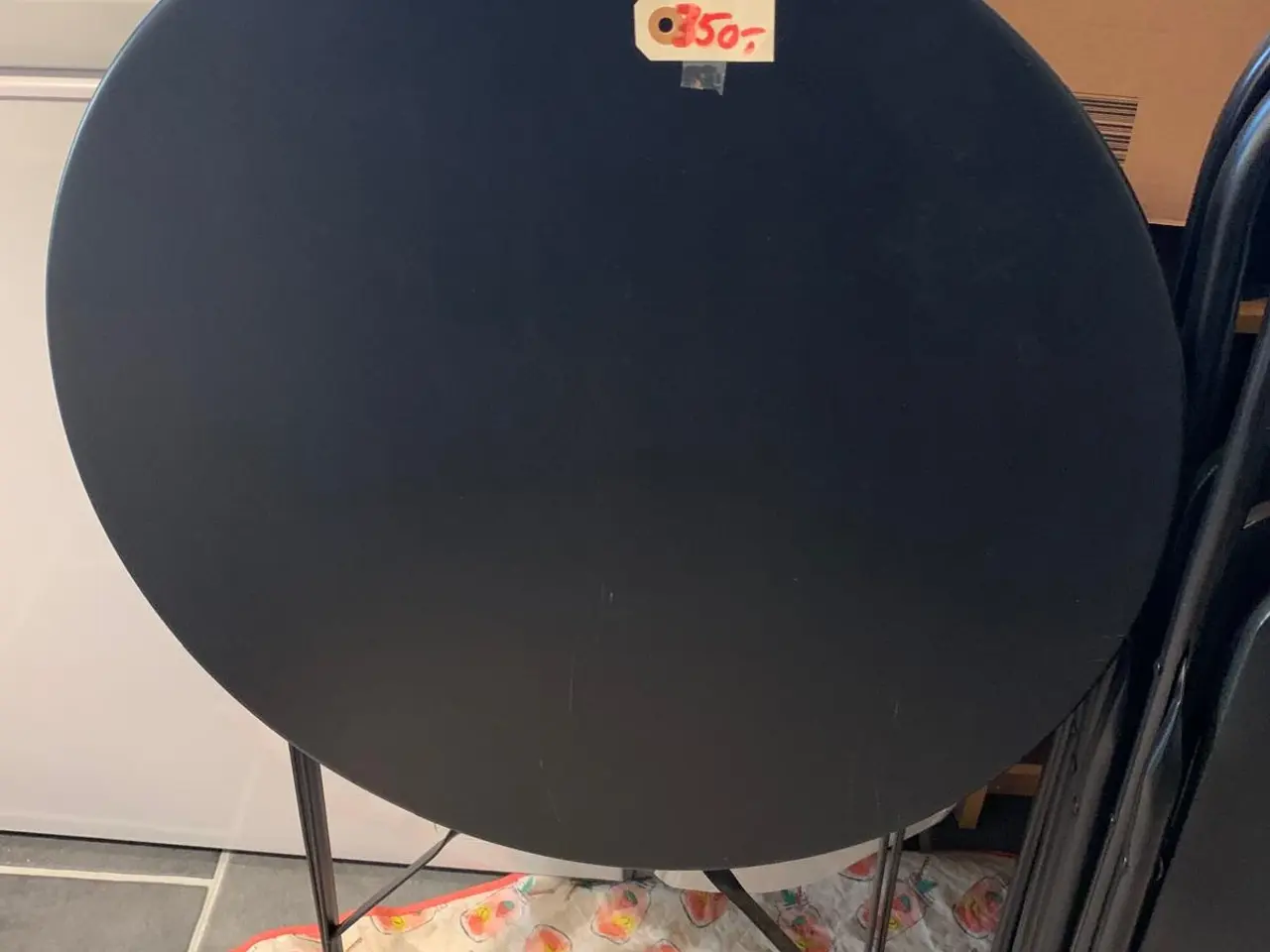 Billede 4 - Sammenklappeligt rundt bord med klapstole, sort