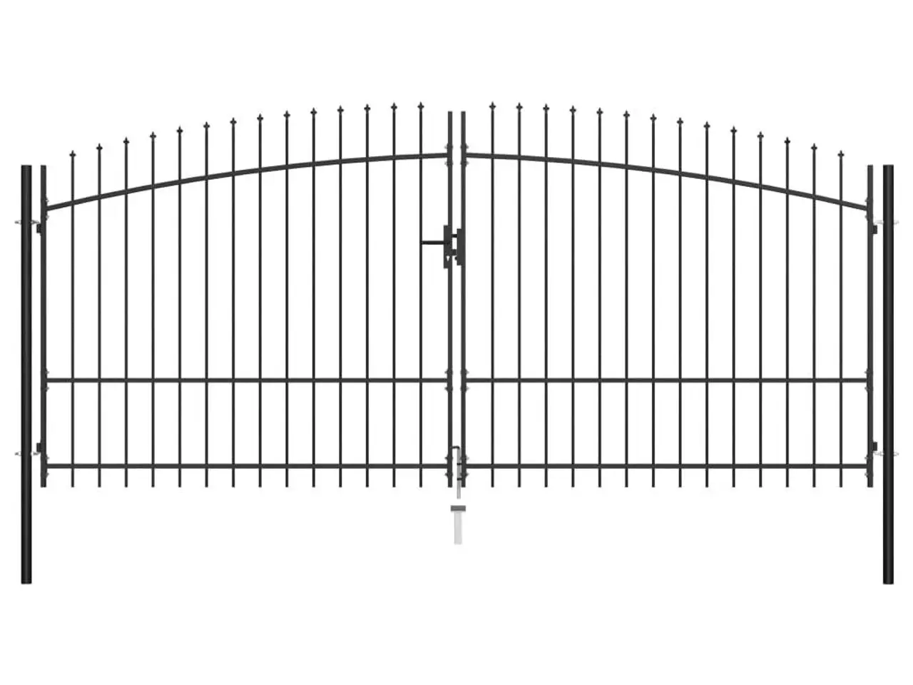 Billede 1 - Dobbeltdørs hegnslåge Woerden med spydtop 400 x 224,5 cm - sort
