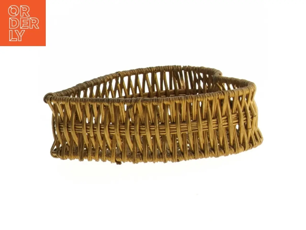 Billede 1 - Flettet Guld hjerte kurv (str. 15,5 cm)