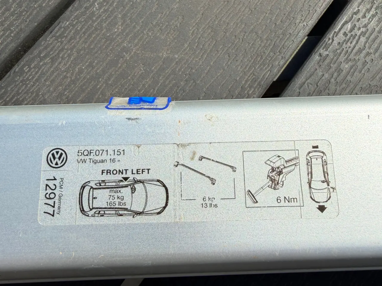 Billede 6 - Originale WV Tagbøjler til Tiguan årg 01.2016 - 04