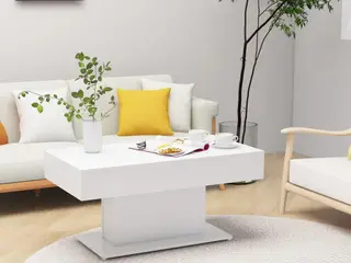 Sofabord i hvidt konstrueret træ - 96 × 50 × 45 cm
