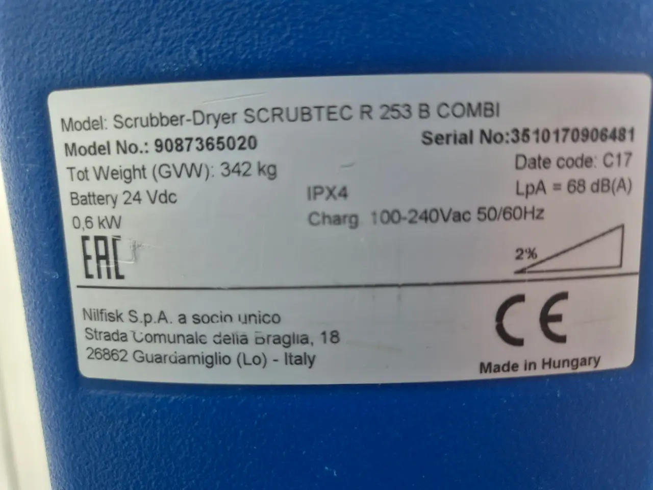 Billede 10 - Nilfisk Scrubtec R253 gulvvaskemaskine 