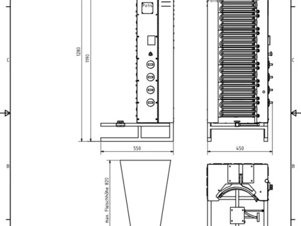 Billede 2 -  Industriel Kebab & Shawarma grill til el – 80 kg
