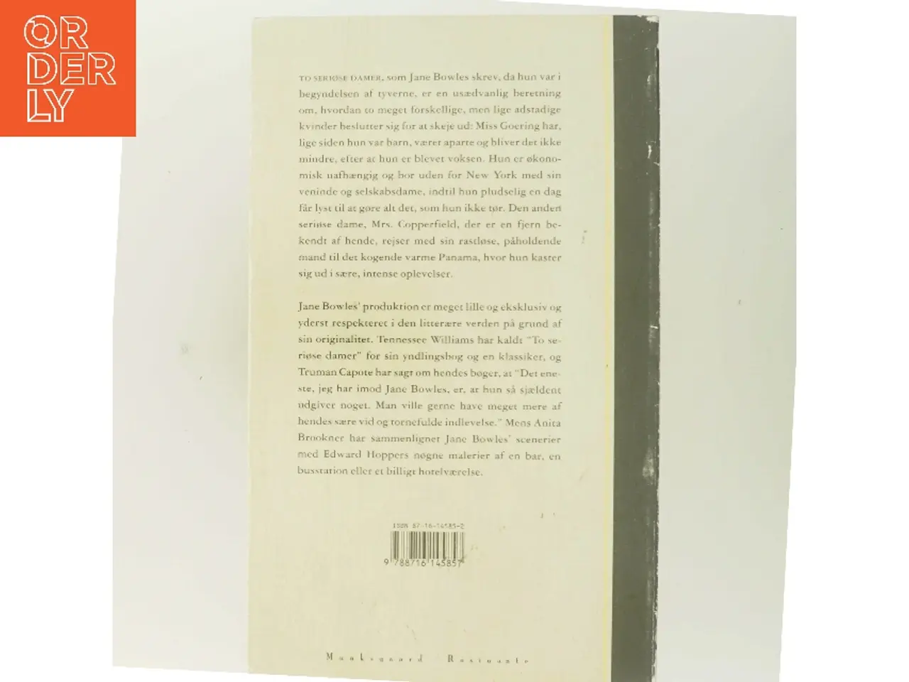 Billede 3 - To seriøse damer : roman af Jane Bowles (Bog)