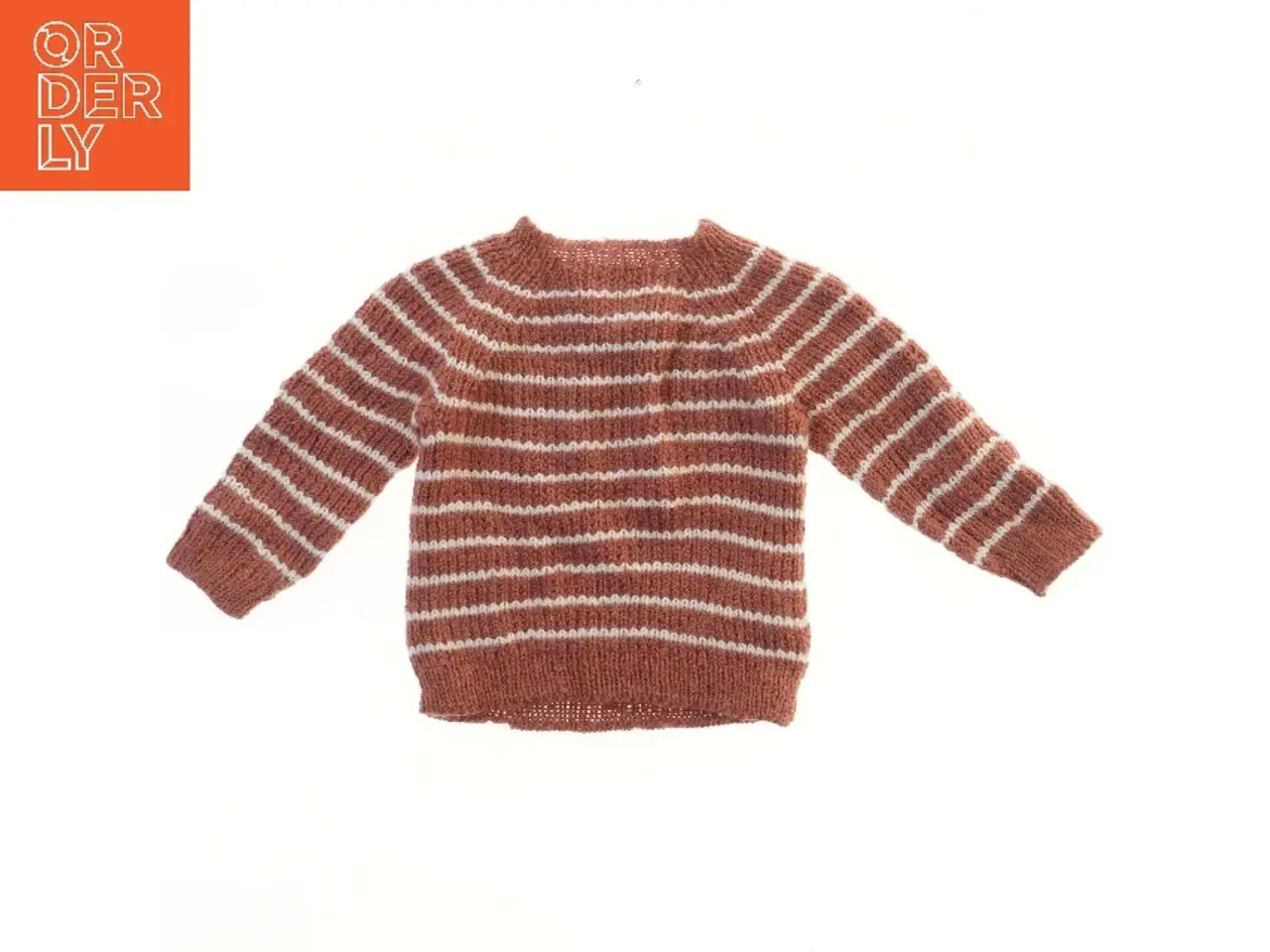 Billede 2 - Strikket bluse med striber (str. bryst 26 cm, længde 30 cm)