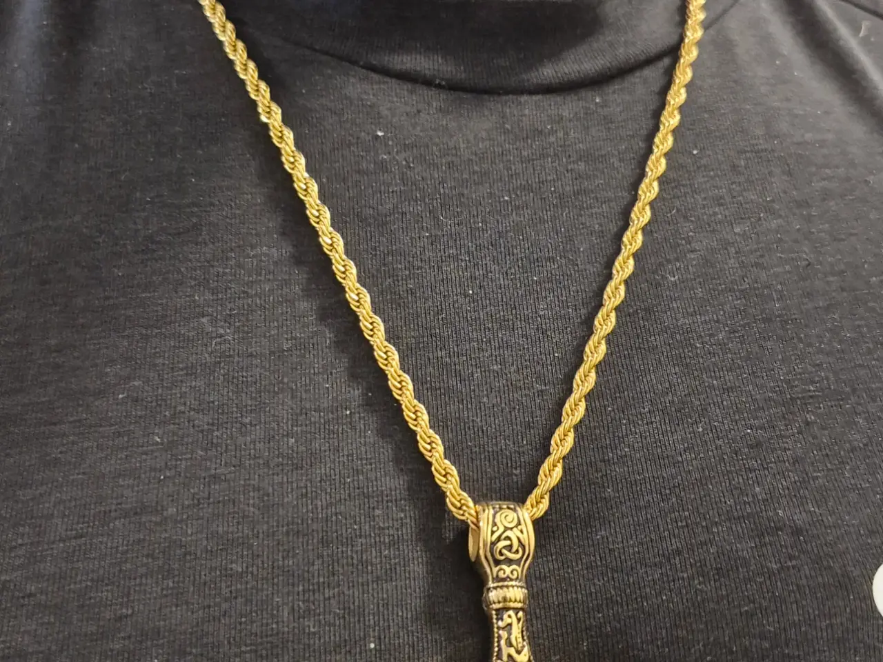 Billede 1 - Thors hammer halskæde, goldfilled.