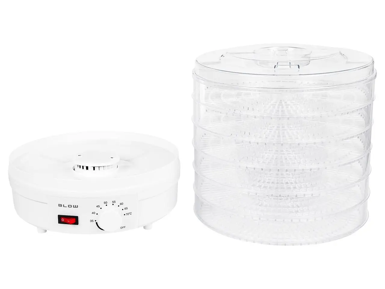 Billede 5 - BLOW FD-01 maddører 500 W med 6 niveauer og temperaturregulering - hvid