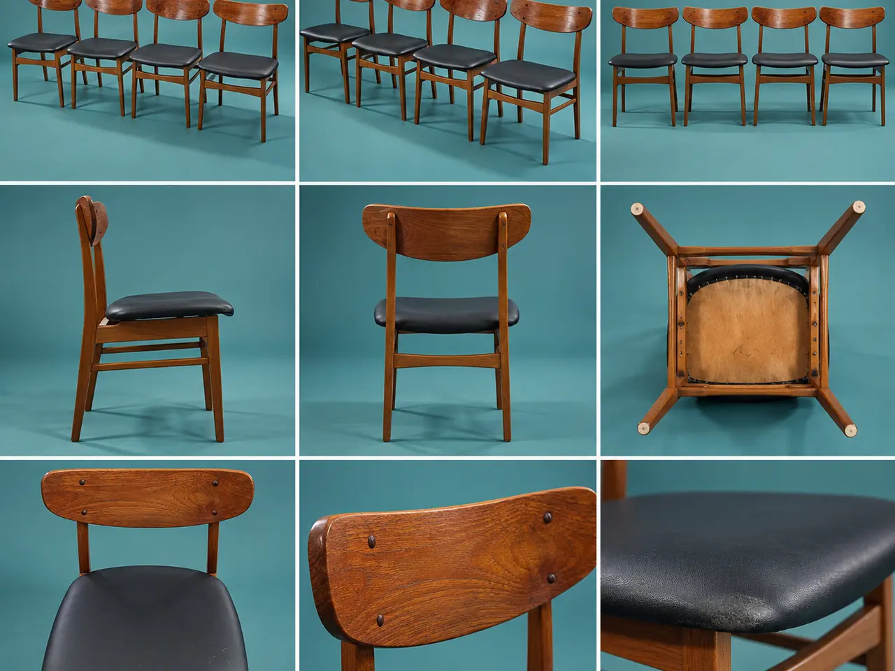 Billede 1 - 4 stk. Farstrup Model 210 spisebordsstole i teak