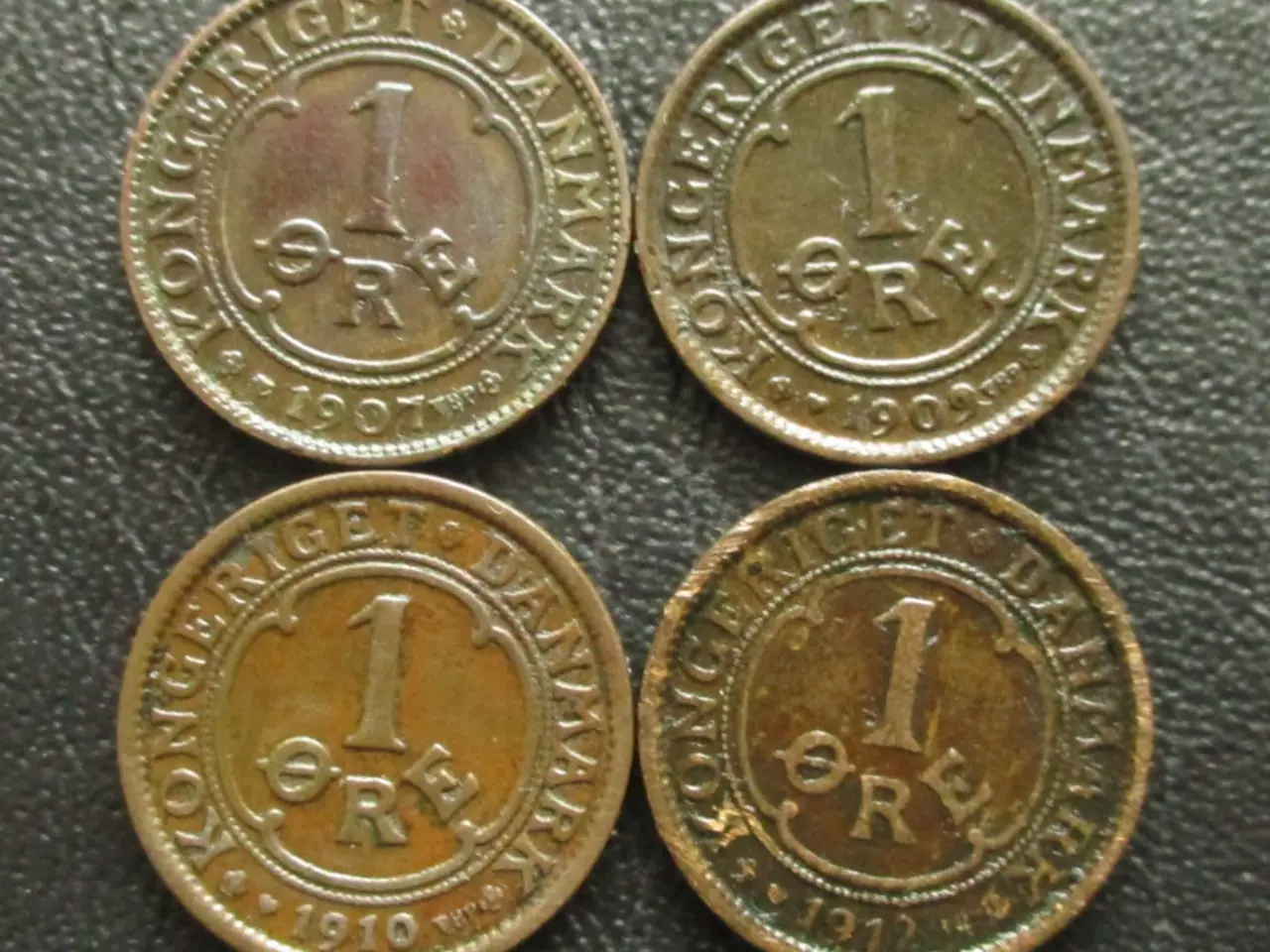 Billede 1 - 1 ører 1907-1912 Fr. VIII komplet sæt