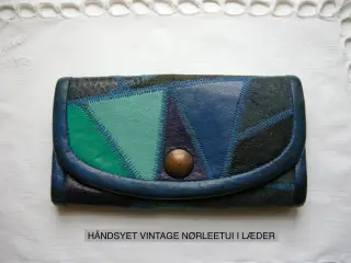 Håndsyet retro nøgleetui i læder patchwork, Etui