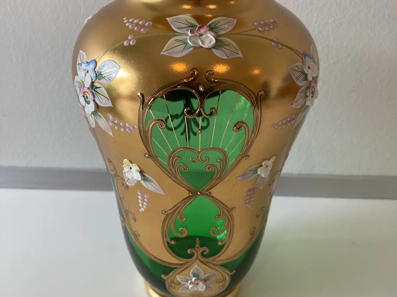Billede 8 - Bohemian Crystal – Håndmalet Guld på Blå, Grøn & R