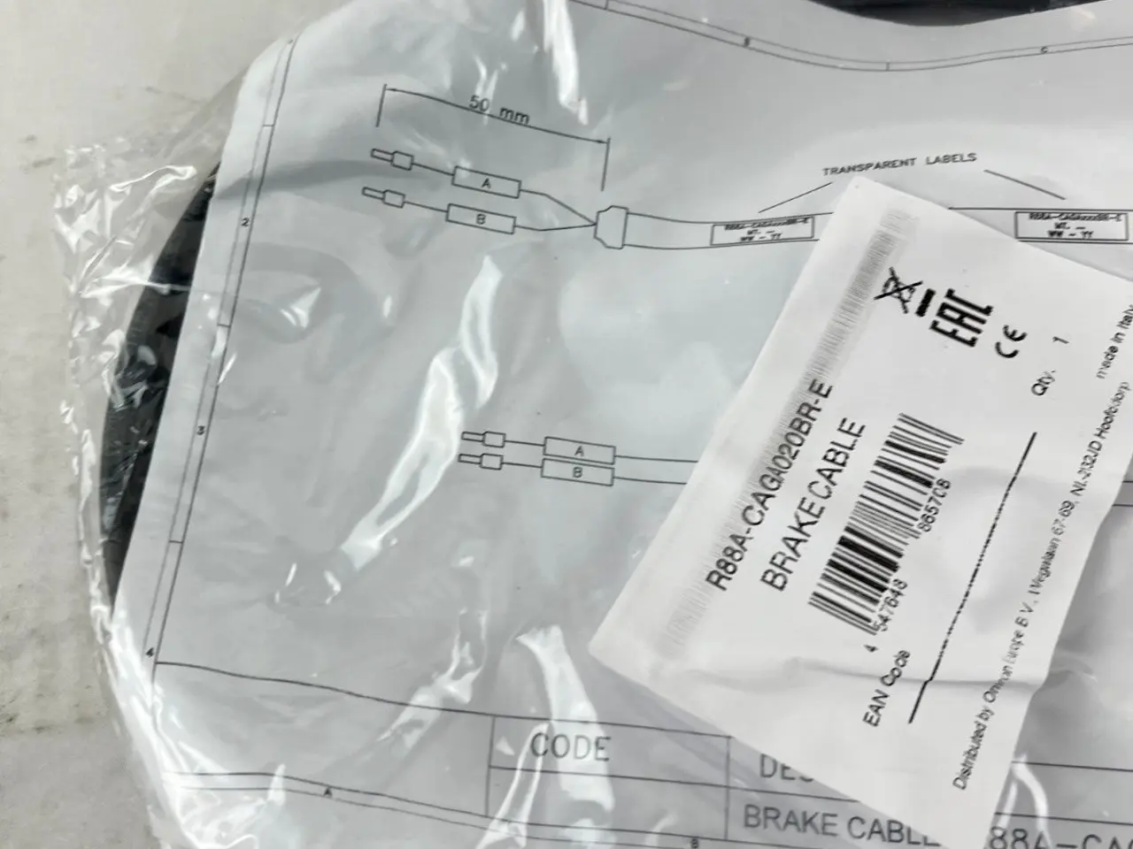 Billede 5 - Omron R88A-CAGA020BR-E servomotor Brake kabel 20 m