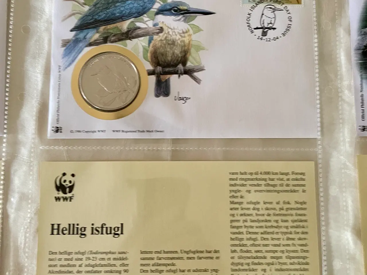 Billede 11 - 12 WWF møntbreve i samlemappe