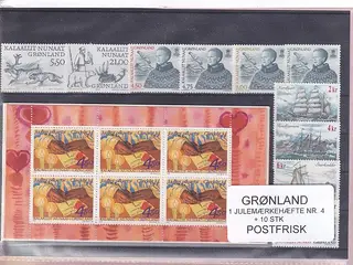 Grønland - Julemærkehæfte Nr. 4 + 10 Stk. - Postfrisk