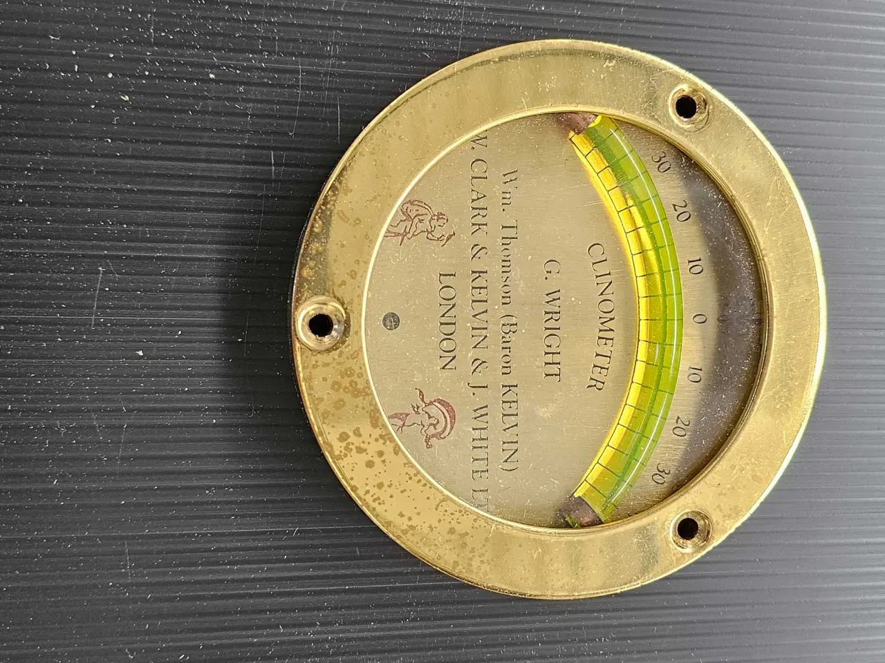 Billede 1 - Clinometer, krængningsmåler i Messing ø110mm