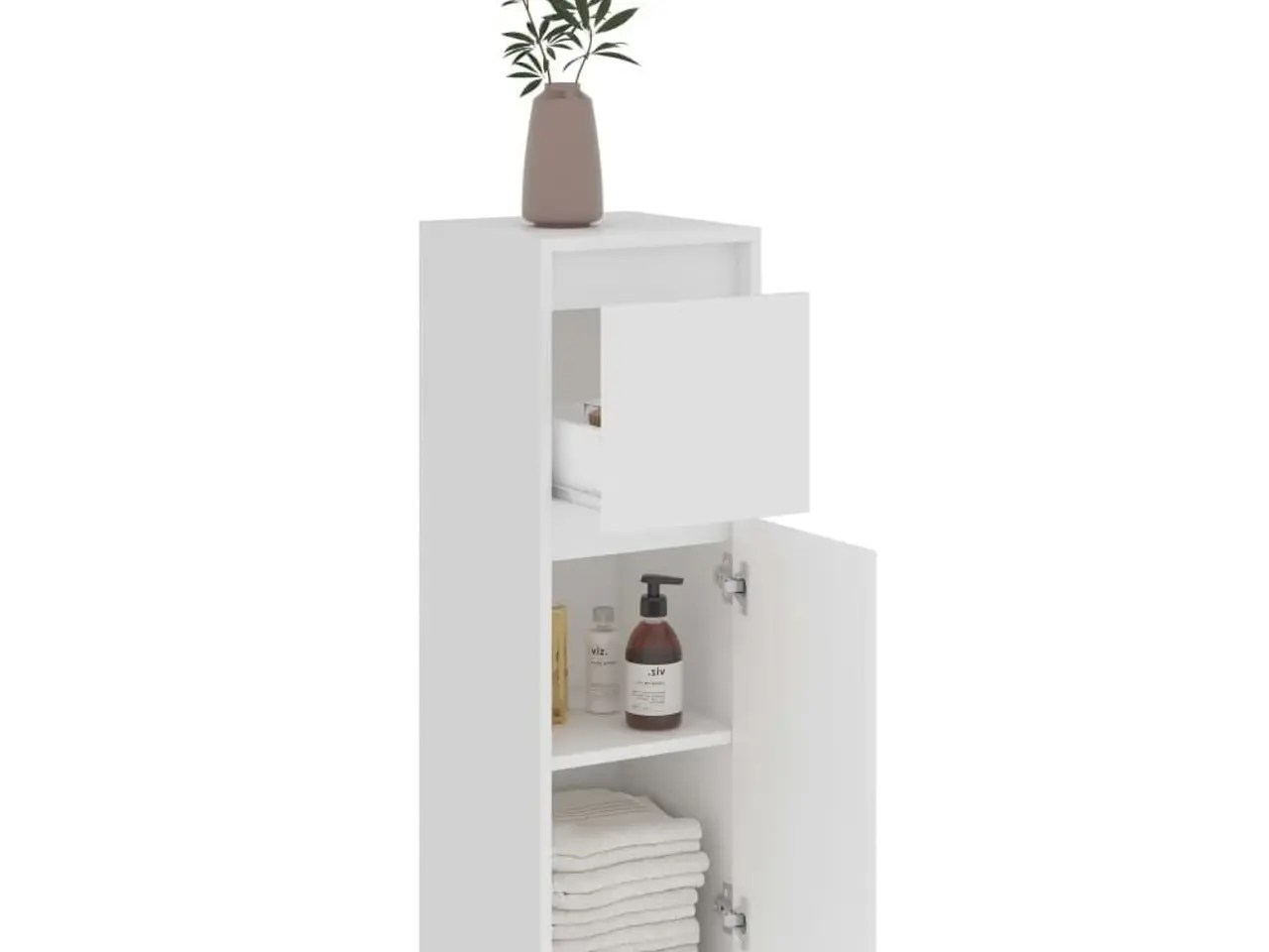 Billede 5 - Badeværelsesskab 30×30×95 cm i hvidt konstrueret træ