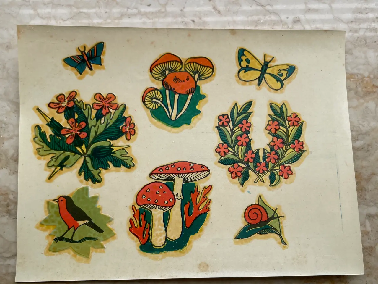 Billede 1 - 7ark vintage overføringsbilleder m blomstermotiver