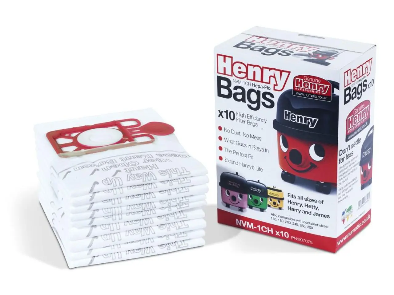 Billede 1 - Støvsugerposer 9 l - Numatic HEPA-flo NVM1CH til Henry/Hetty/Harry, 10 stk.