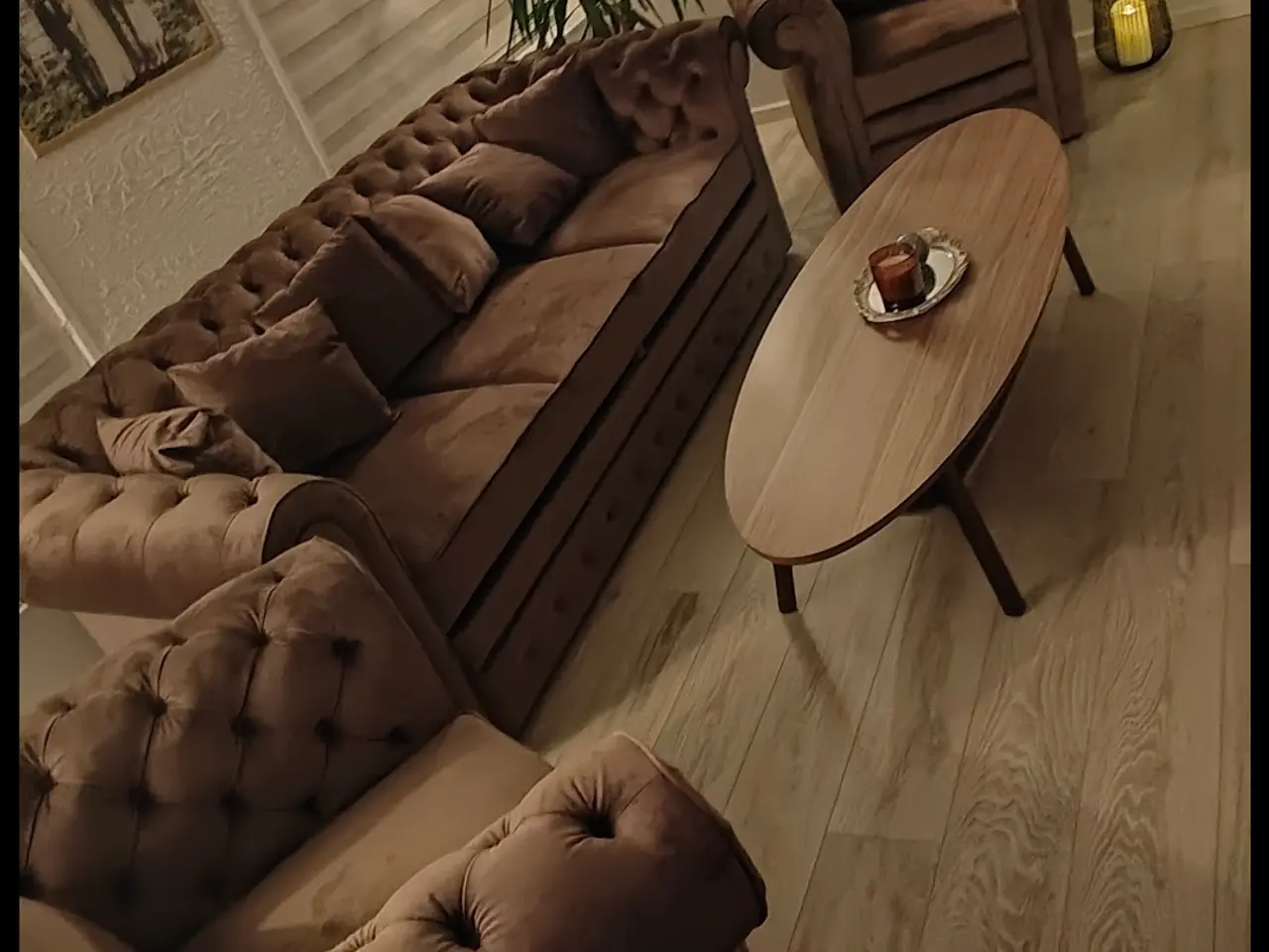 Billede 1 - Chesterfield-sofasæt med sovefunktion og bord