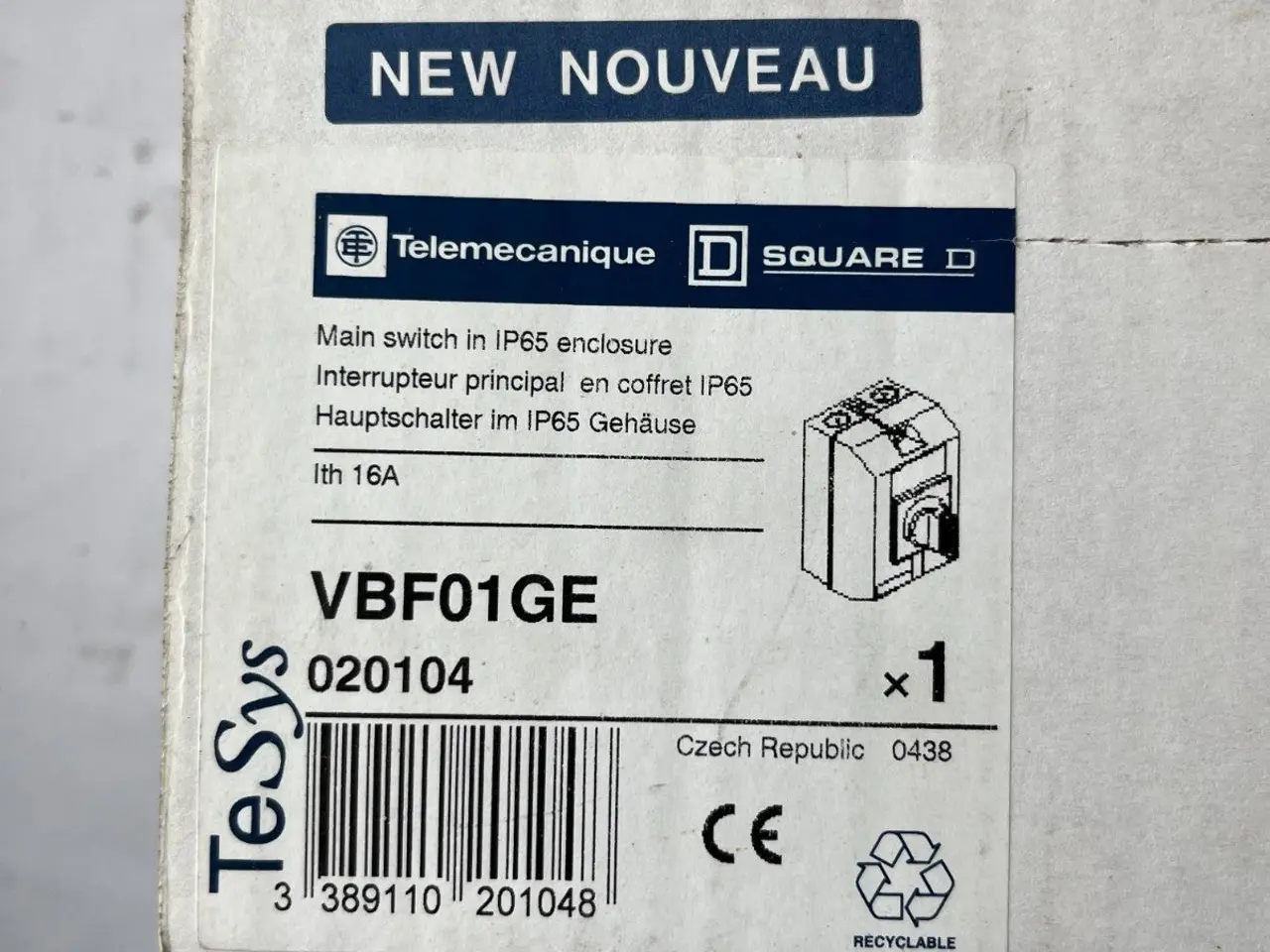 Billede 3 - Telemecanique VBF01GE Main kontakt 16A IP65 TeSys