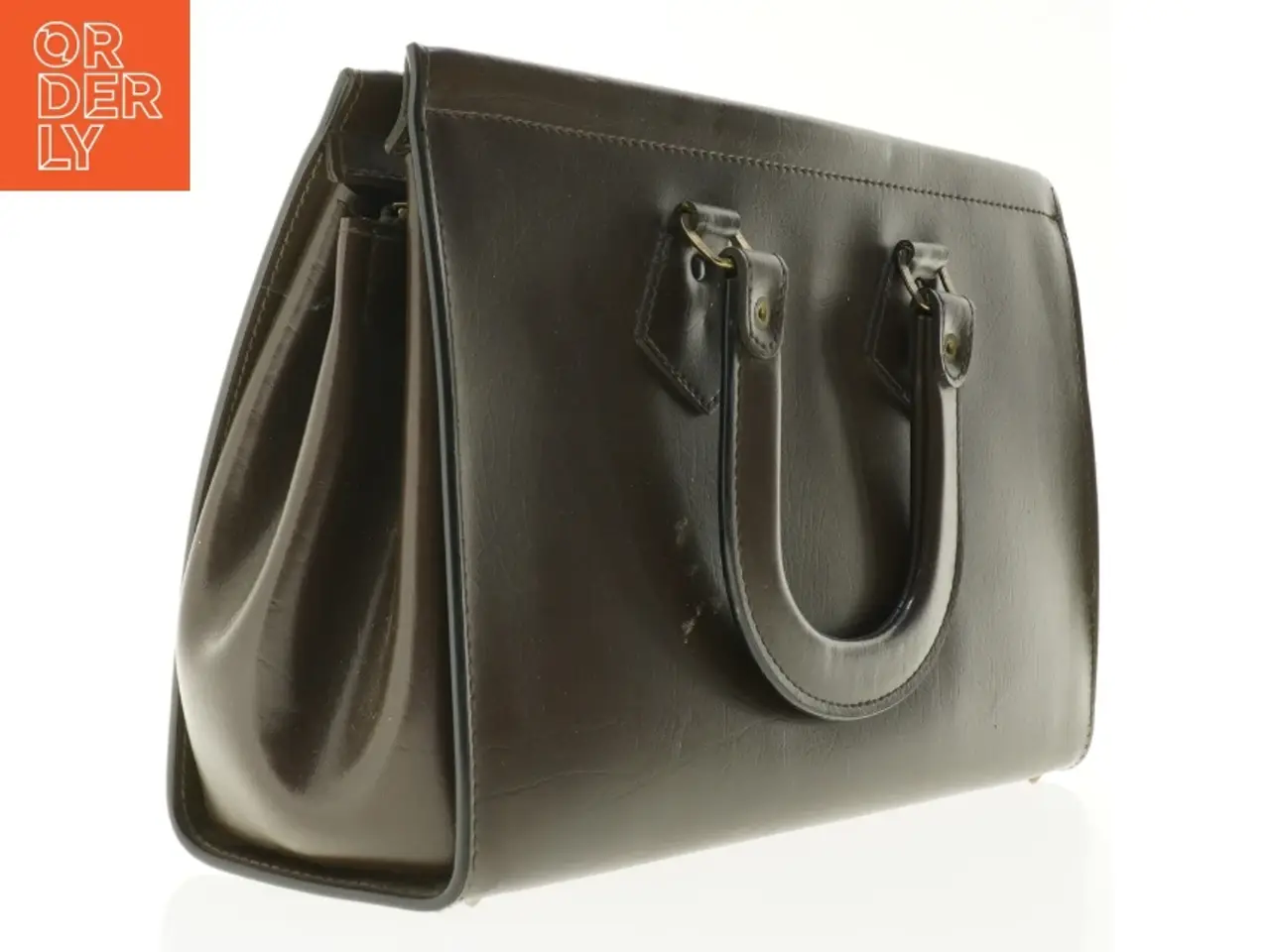 Billede 1 - Vintage læder håndtaske (str. 41 x 25 cm)