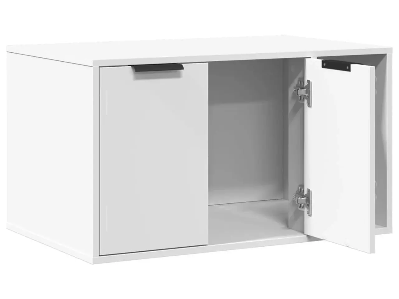 Billede 4 - Toiletskjuler til kattebakke - konstrueret træ, hvid 80×50×45 cm