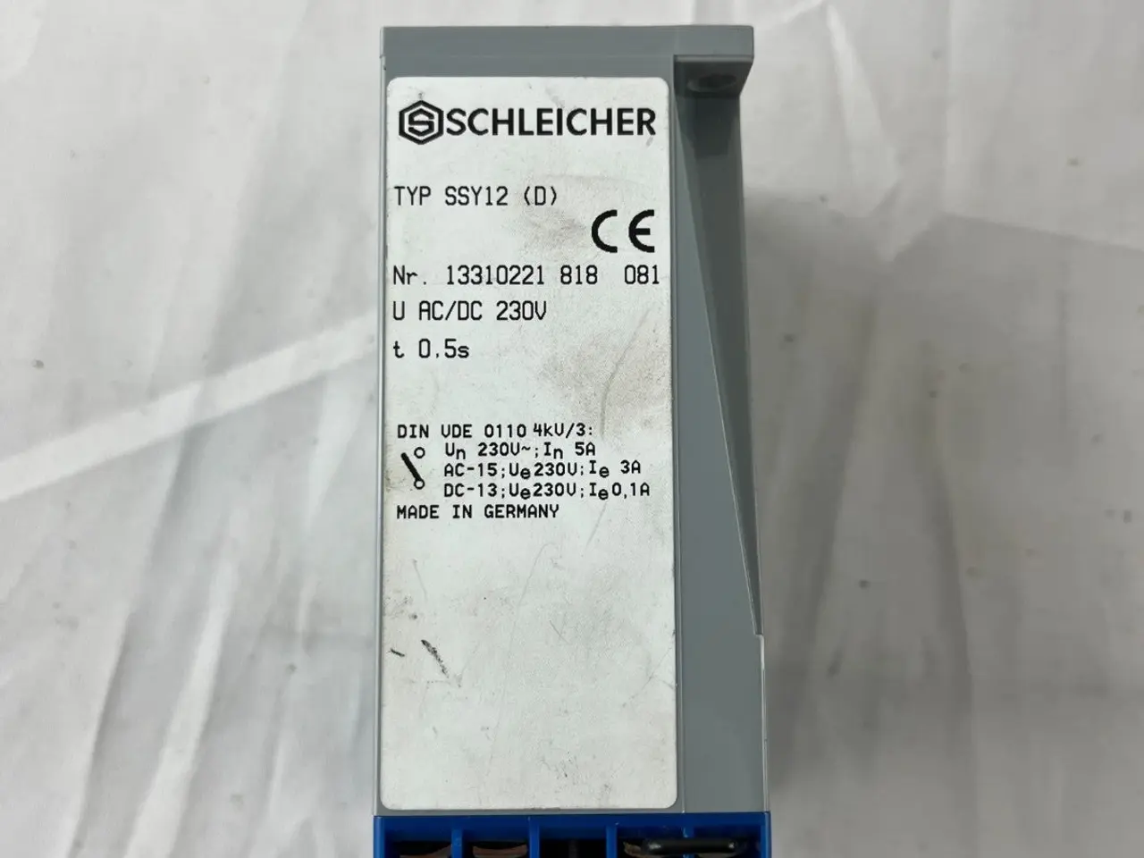 Billede 9 - Schleicher SSY12 D Time relæ 230V AC/DC 0.5s Fixed