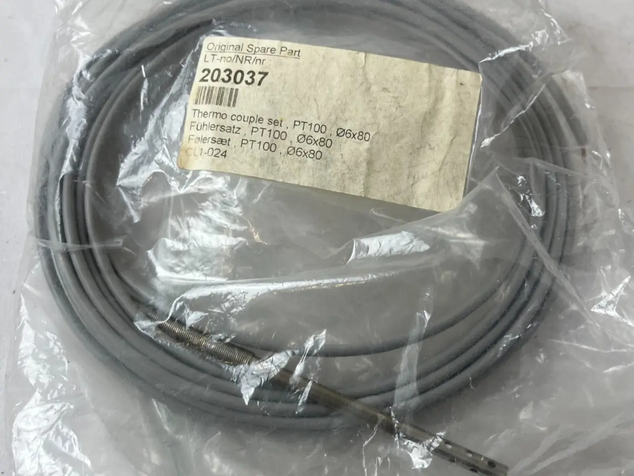 Billede 5 - PT100 Temperature Sensor Probe Ø6x80mm 5m kabel