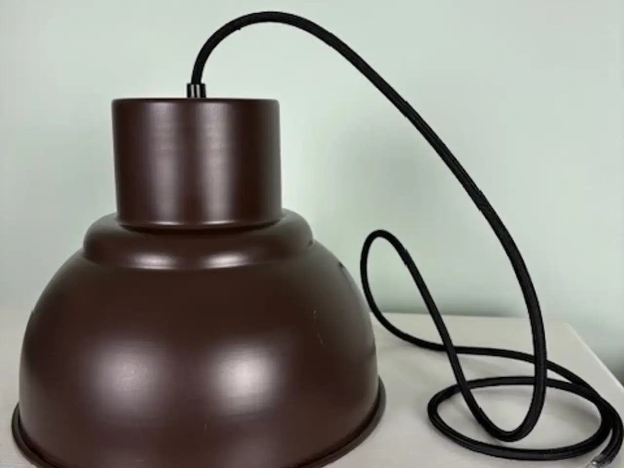 Billede 2 - Retro loftlampe i brun metal