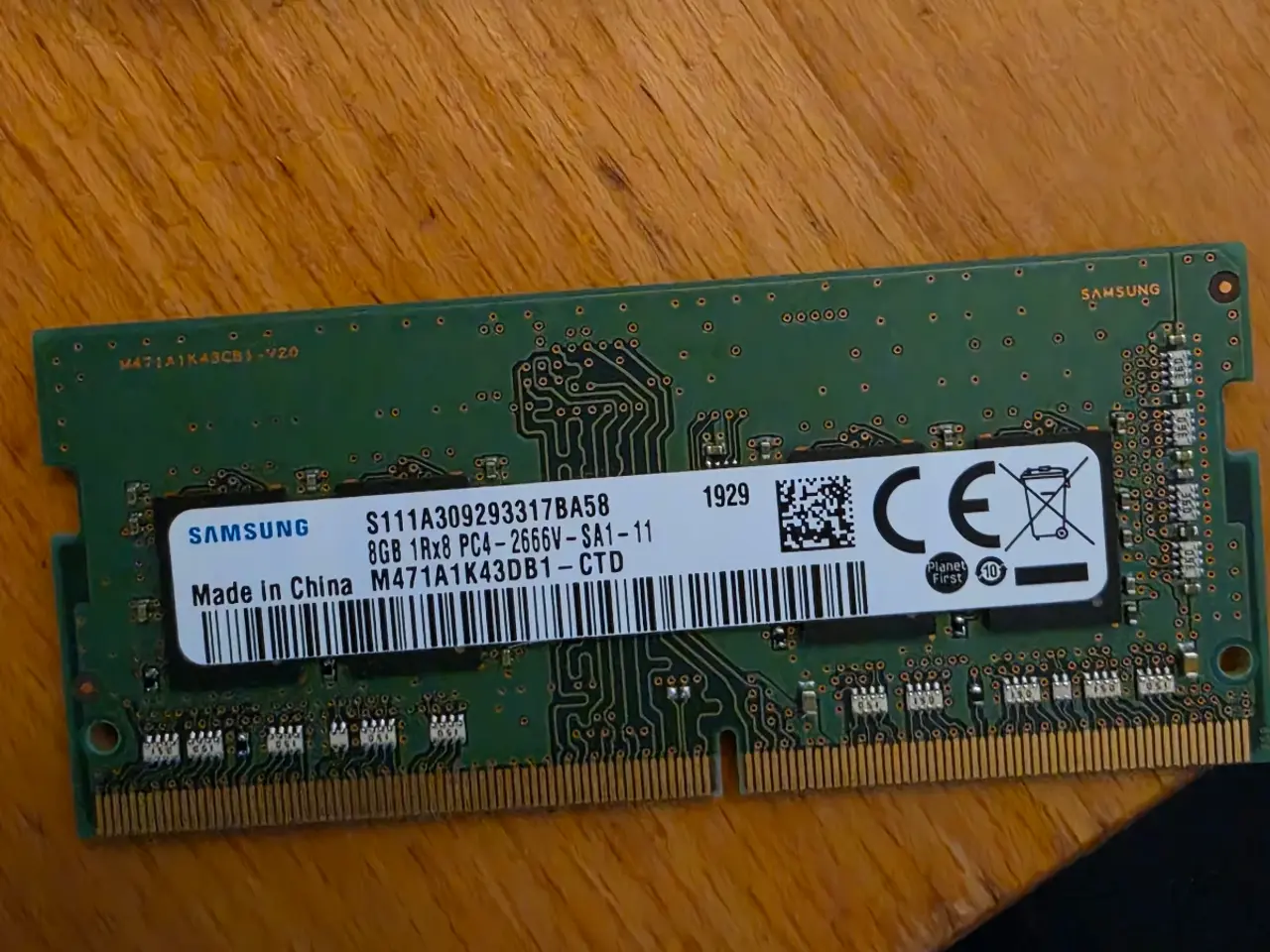 Billede 1 - Samsung 8 gb 2666mhz ddr4 so-dimm ram