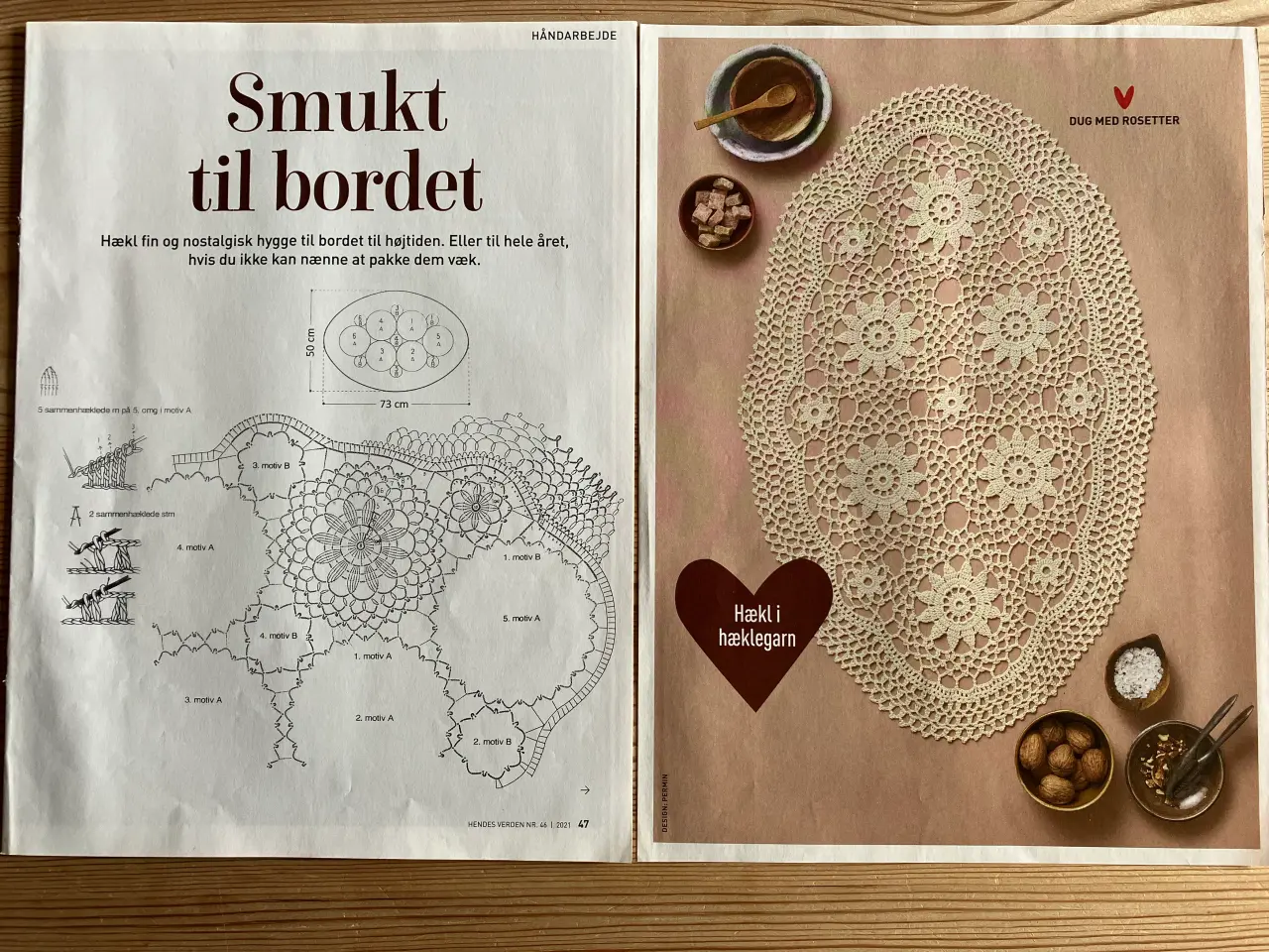 Billede 1 - Smukke hæklede duge med rosetter eller roser