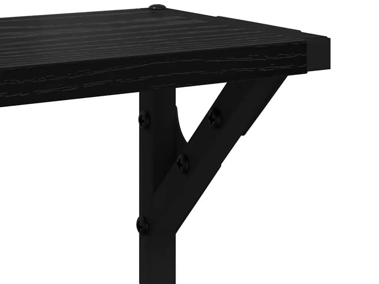 Billede 9 - Væghylder 2 stk i sort eg - konstrueret træ 80 × 15 × 15,5 cm