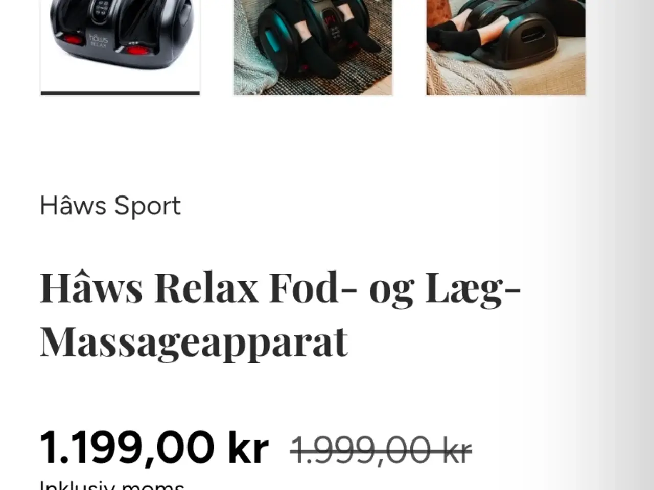 Billede 1 - Hâws Relax fod- og lægmassageapparat