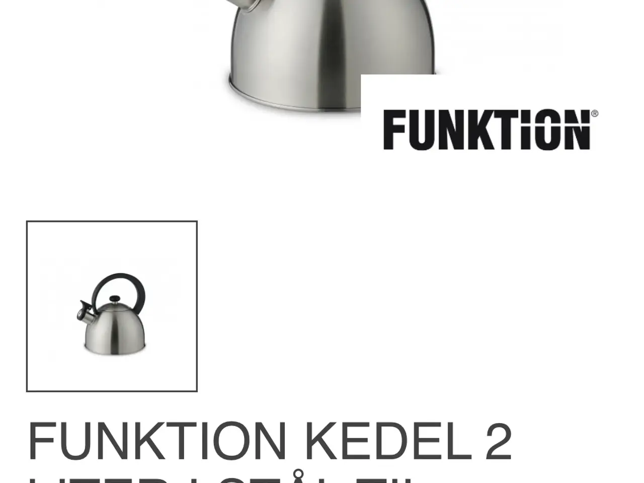 Billede 2 - Kedel Funktion 2 liter i stål til komfur(ny)