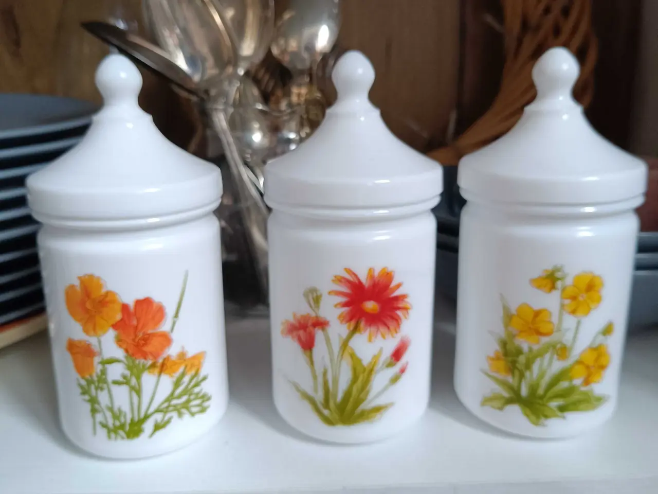 Billede 1 - Vintage France opaline krukker