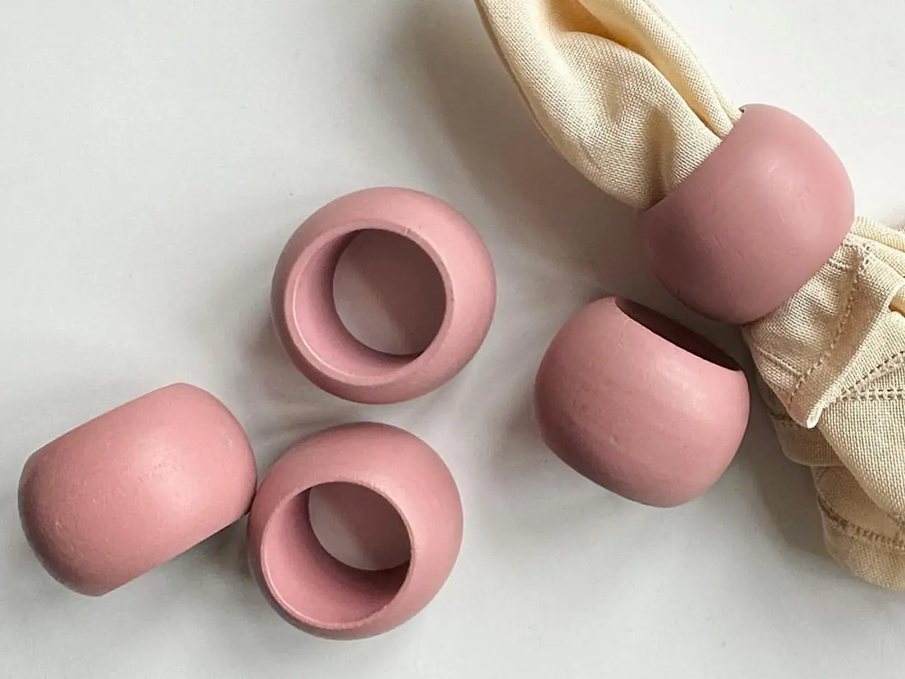 Billede 3 - Servietringe, gammelrosa, 5 stk samlet