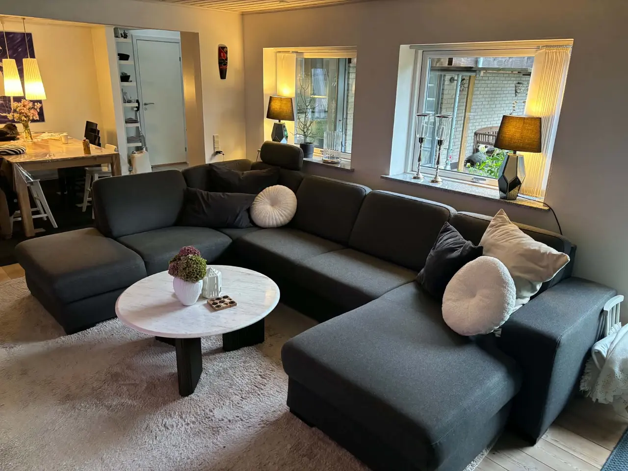Billede 1 - U-Sofa mørkegrå - næsten som ny